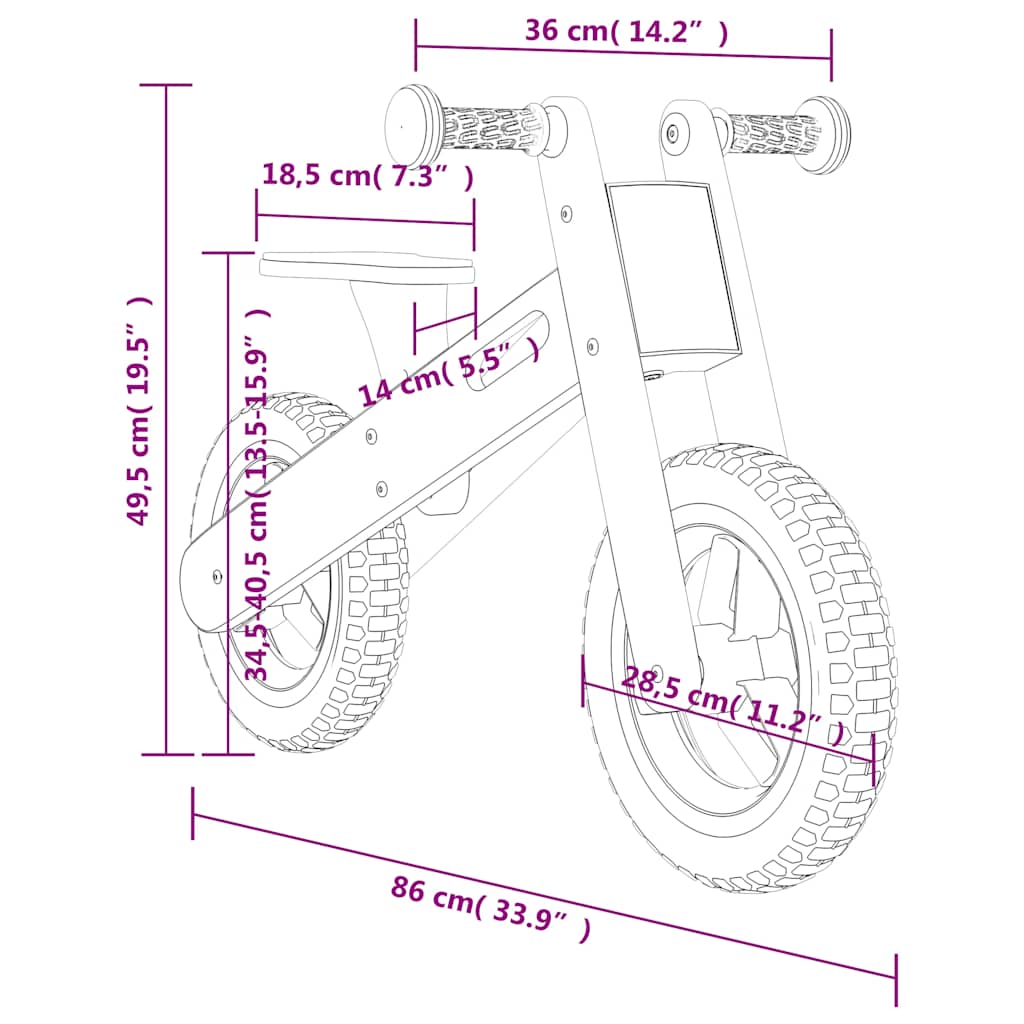 Bicicleta de equilibrio para niños estampado azul