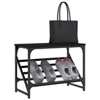 Zapatero de madera de ingeniería negro 60x30x45 cm