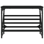 Zapatero de madera de ingeniería negro 60x30x45 cm