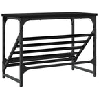 Zapatero de madera de ingeniería negro 60x30x45 cm