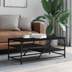 Mesa centro madera ingeniería y hierro gris Sonoma 80x80x45 cm