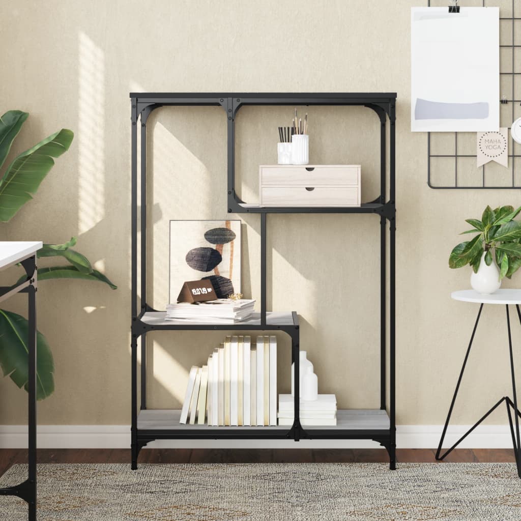 Estantería de madera de ingeniería gris Sonoma 50x33x117,5 cm
