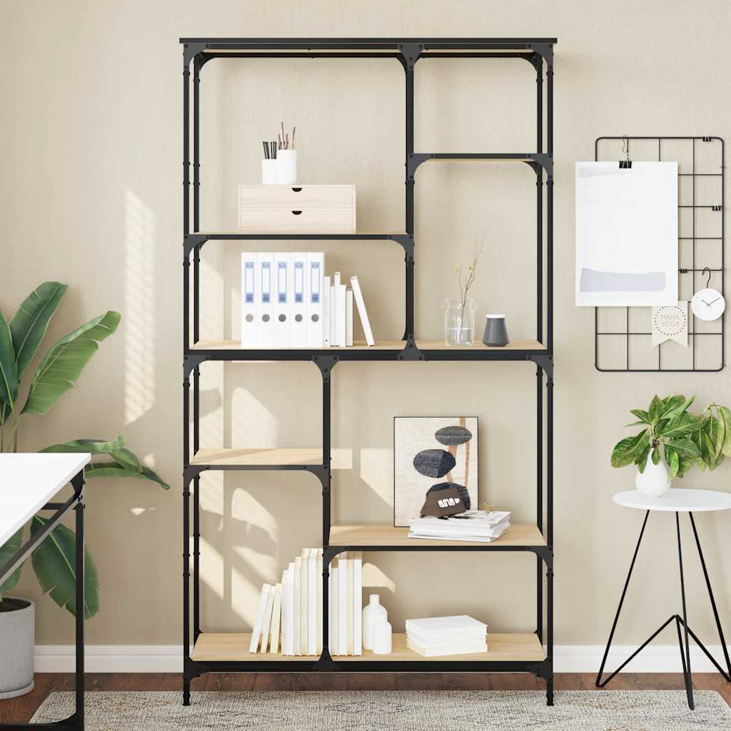 Estantería de madera de ingeniería gris Sonoma 50x33x117,5 cm
