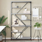 Estantería de madera de ingeniería gris Sonoma 50x33x117,5 cm