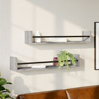 Estante de pared roble negro 90x16x78 cm madera de ingeniería