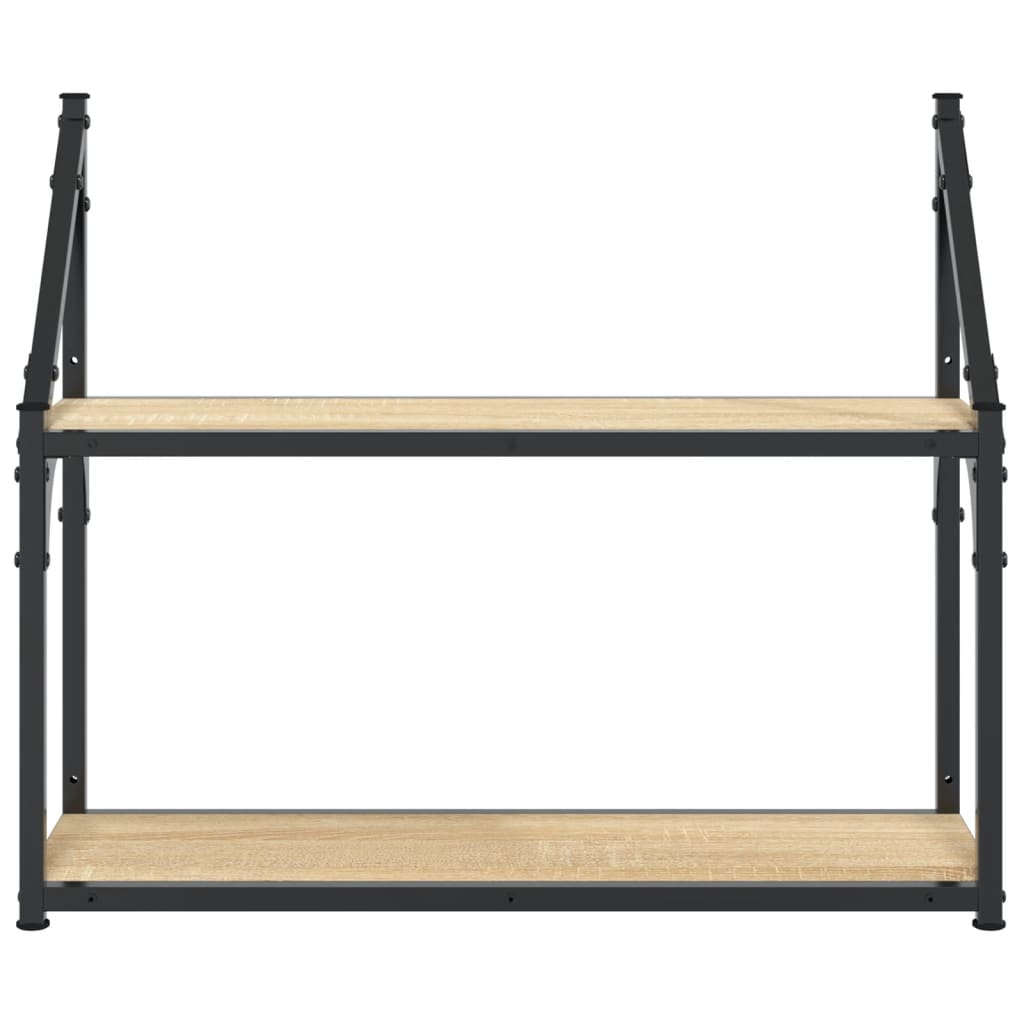 Estante de pared de 2 niveles roble Sonoma 60x21x51 cm madera de ingeniería