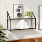 Estantería de pared 2 niveles madera roble ahumado 80x21x51 cm