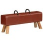 Genuine leather brown gym bench 110 cm