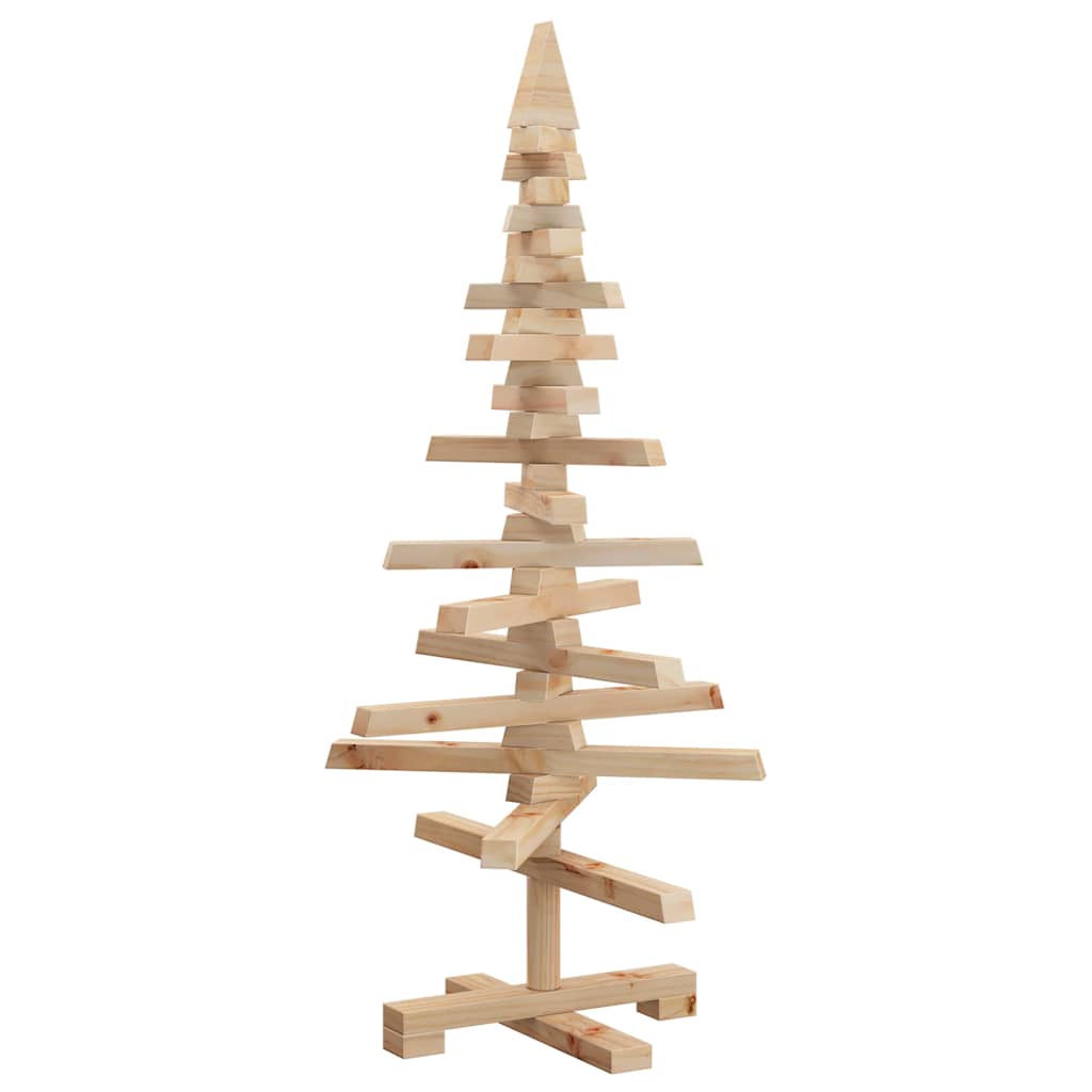 | Árbol de Navidad de madera | Marrón 90 cm Madera maciza de pino
