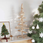 | Árbol de Navidad de madera | Marrón 90 cm Madera maciza de pino
