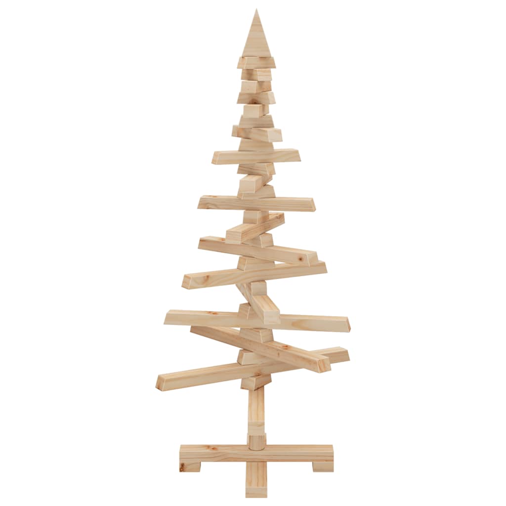 | Árbol de Navidad de madera | Marrón 90 cm Madera maciza de pino