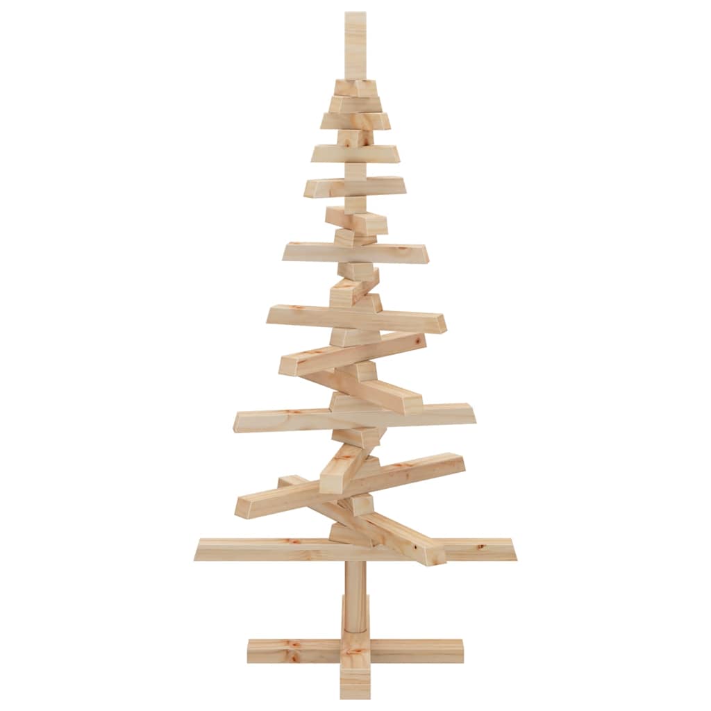 | Árbol de Navidad de madera | Marrón 90 cm Madera maciza de pino