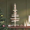 | Árbol de Navidad de madera | Marrón 90 cm Madera maciza de pino