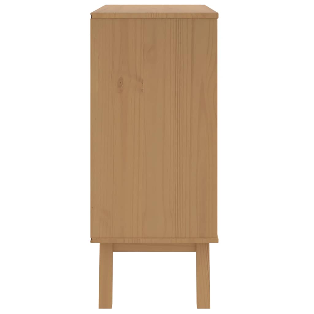 Cómoda de cajones OLDEN madera maciza de pino gris y marrón