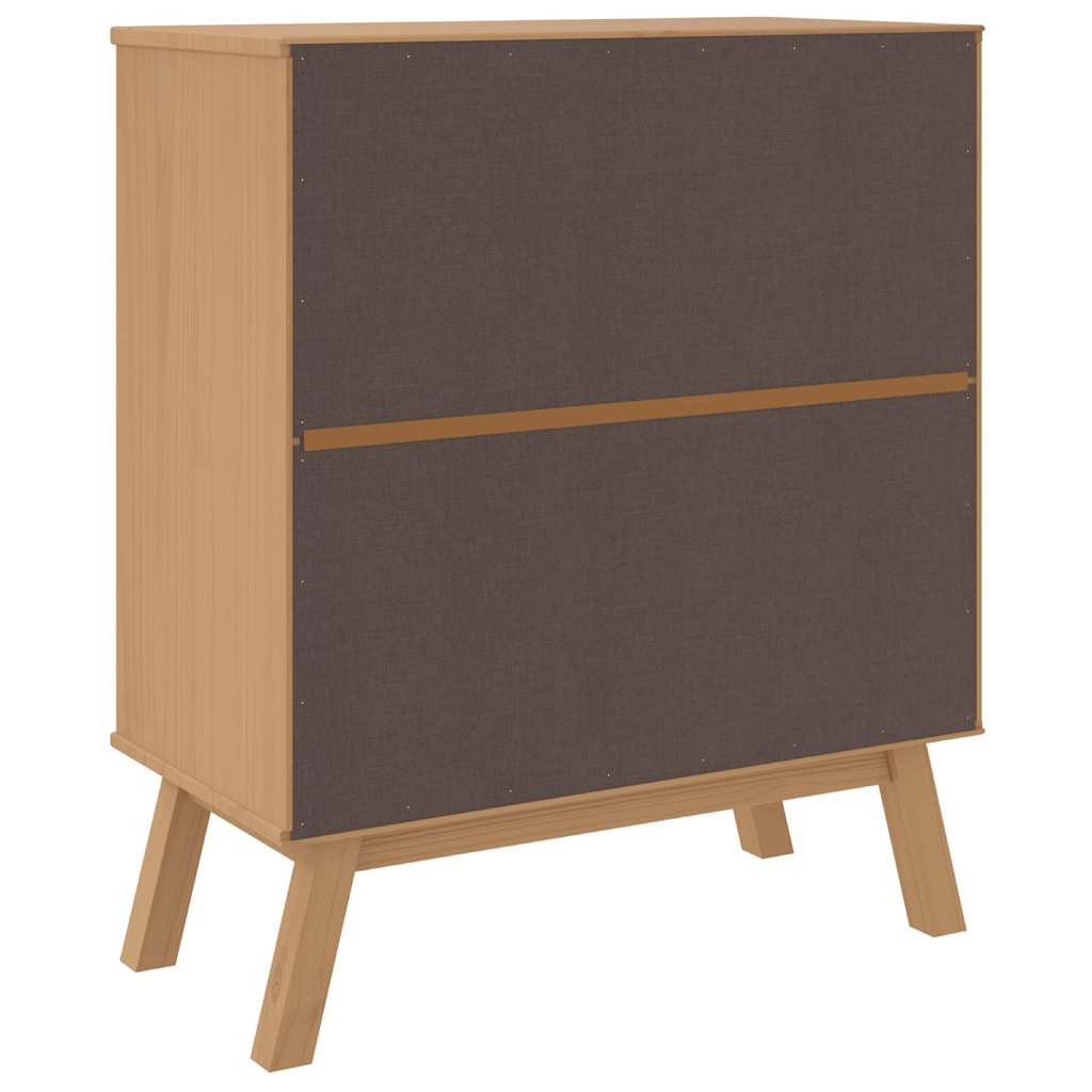 Cómoda de cajones OLDEN madera maciza de pino gris y marrón