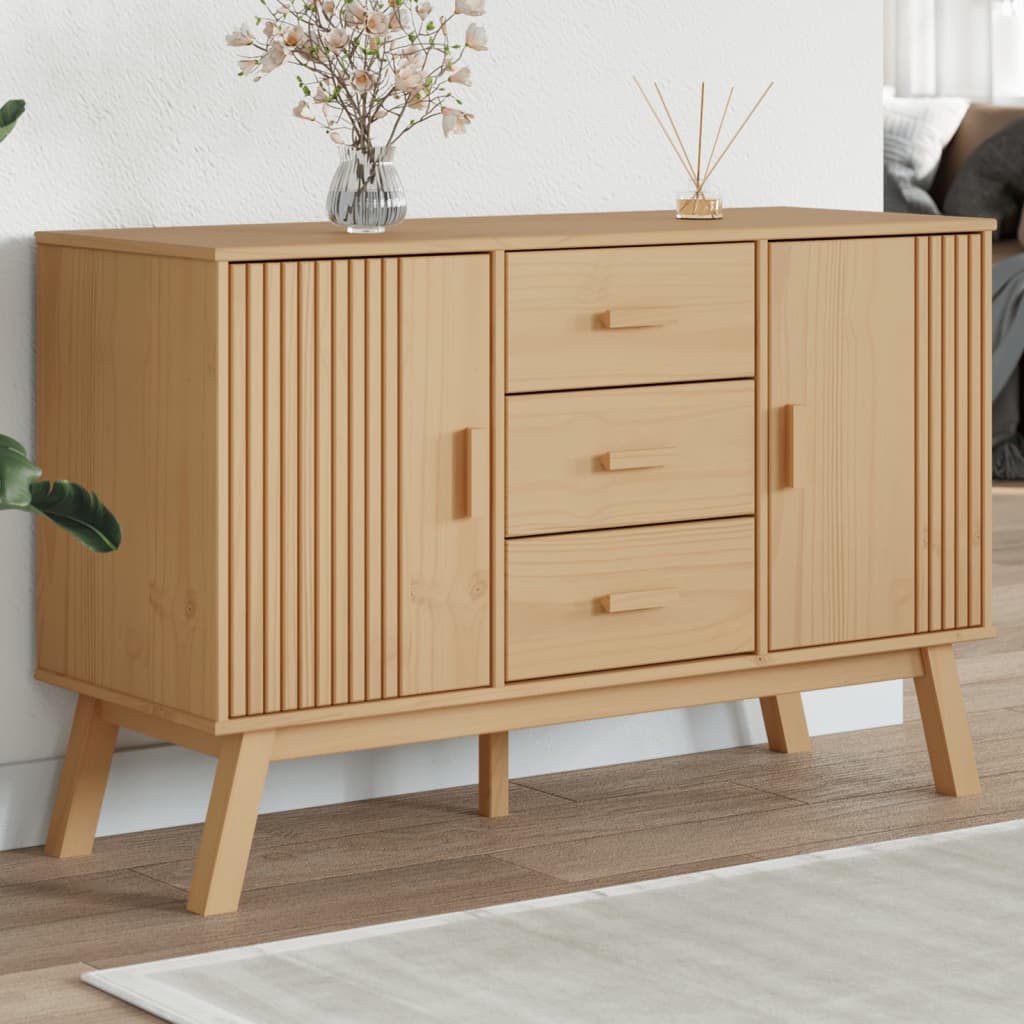 MOLDE white solid pine sideboard 90x40x80 cm