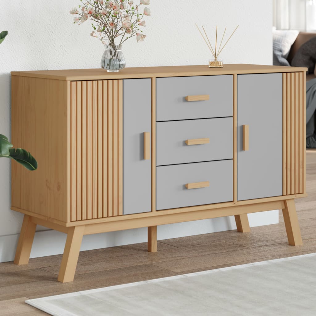 MOLDE white solid pine sideboard 90x40x80 cm