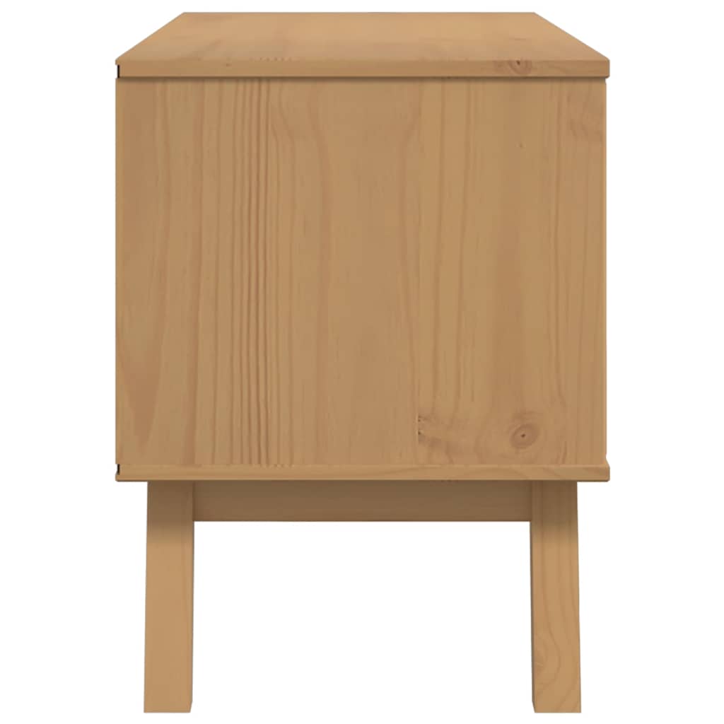 Mueble de TV OLDEN madera maciza de pino marrón 114x43x57 cm
