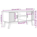 Mueble de TV OLDEN madera maciza de pino marrón 114x43x57 cm