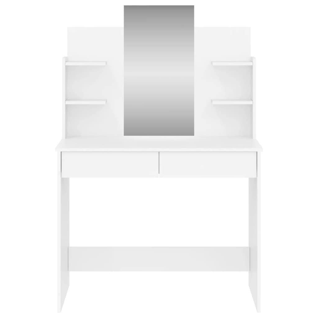 Tocador con espejo blanco 96x39x142 cm