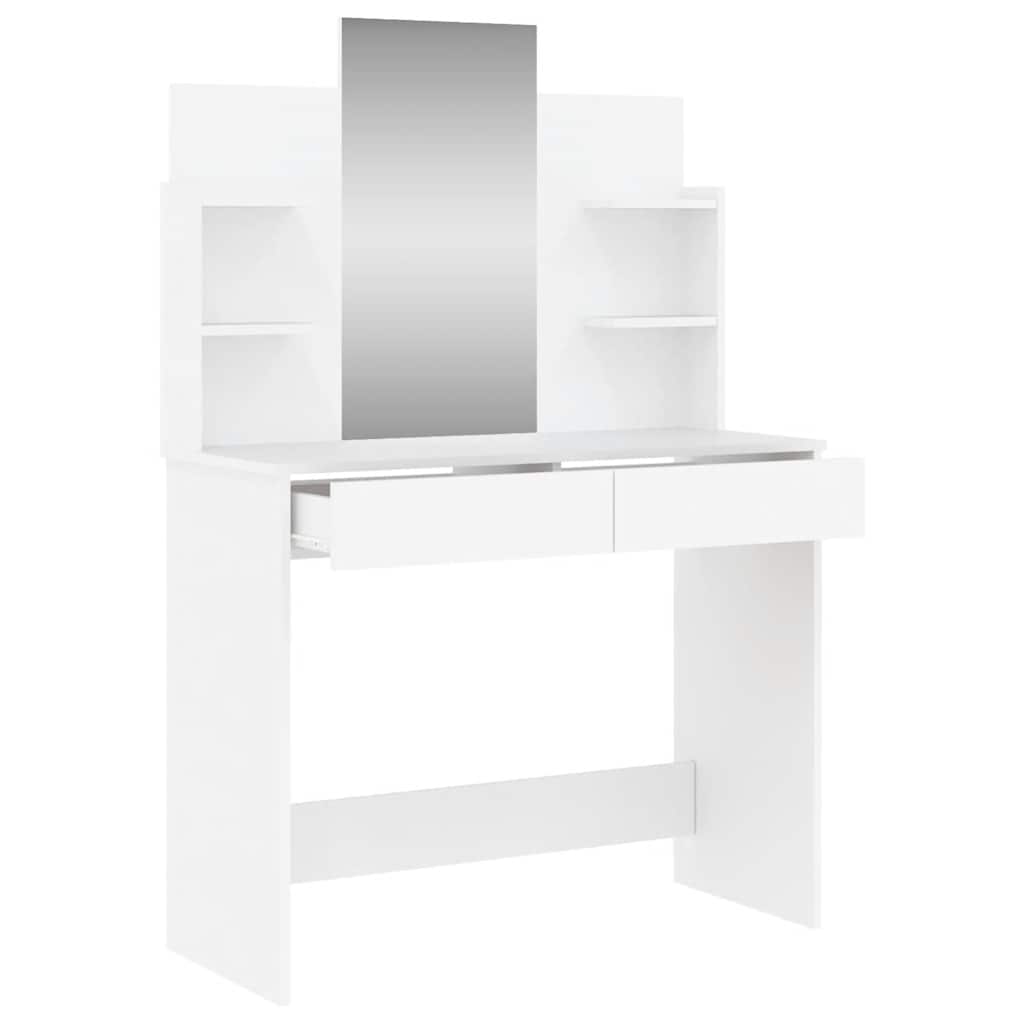Tocador con espejo blanco 96x39x142 cm