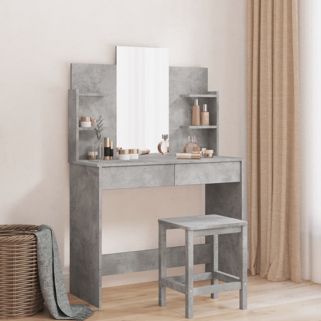 Tocador con espejo blanco 96x39x142 cm