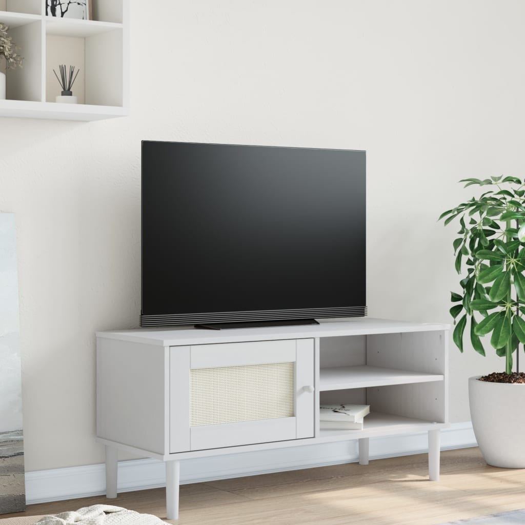 Mueble de TV de madera maciza 120x30x40 cm