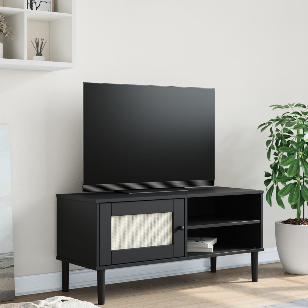 Mueble de TV de madera maciza 120x30x40 cm