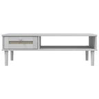 Mesa de centro SENJA aspecto ratán madera blanco 100x55x33 cm