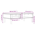 Mesa de centro SENJA aspecto ratán madera blanco 100x55x33 cm