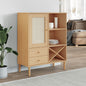 Aparador alto SENJA aspecto de ratán madera blanco 90x40x112 cm