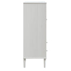 Aparador alto SENJA aspecto de ratán madera blanco 90x40x112 cm