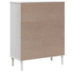 Aparador alto SENJA aspecto de ratán madera blanco 90x40x112 cm