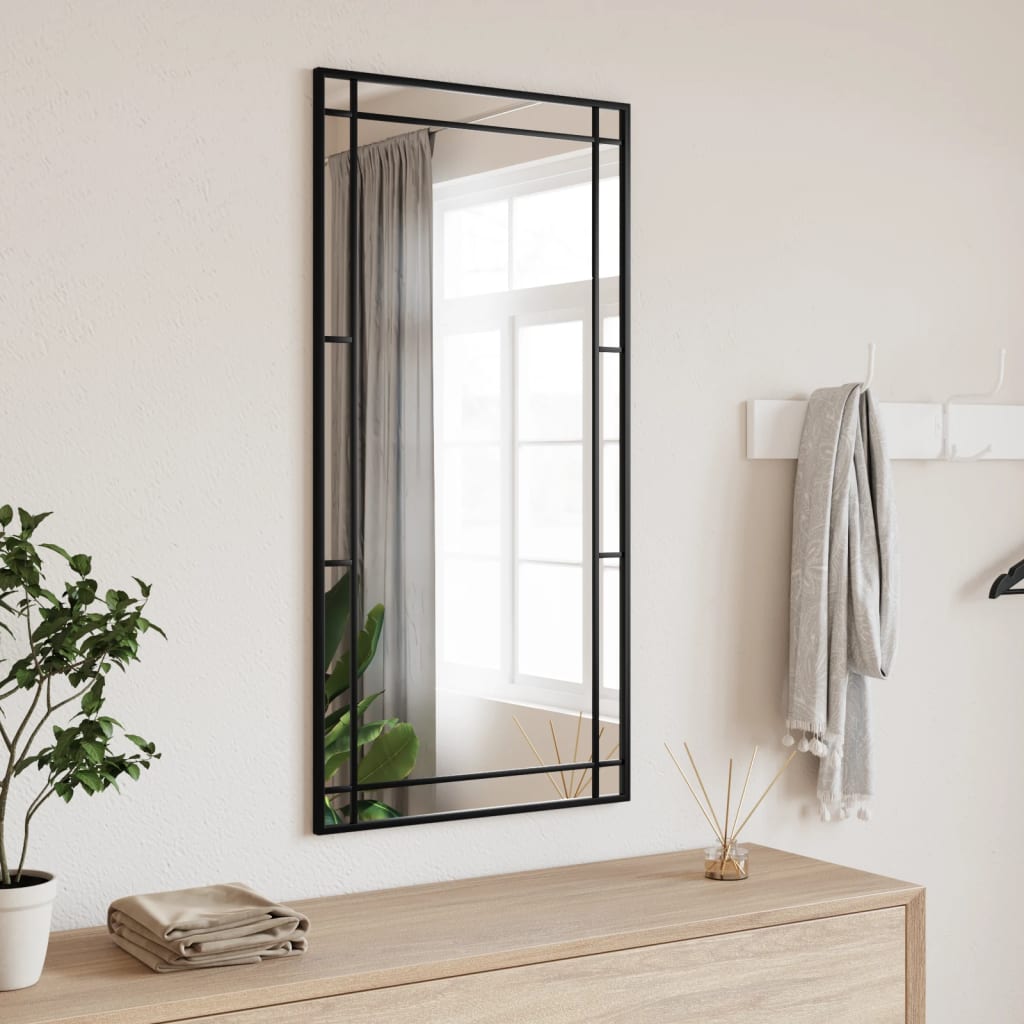 Espejo de pared arco de hierro negro 100x110 cm