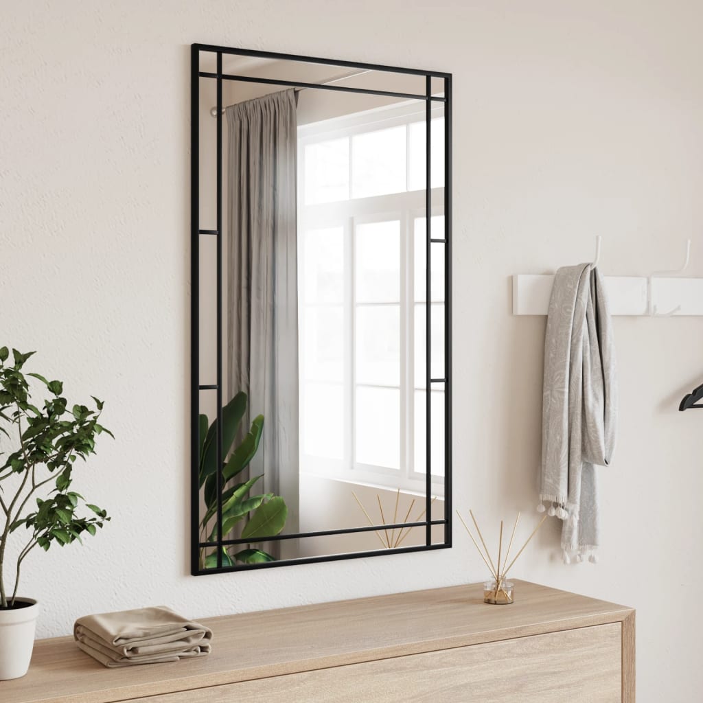 Espejo de pared arco de hierro negro 100x110 cm
