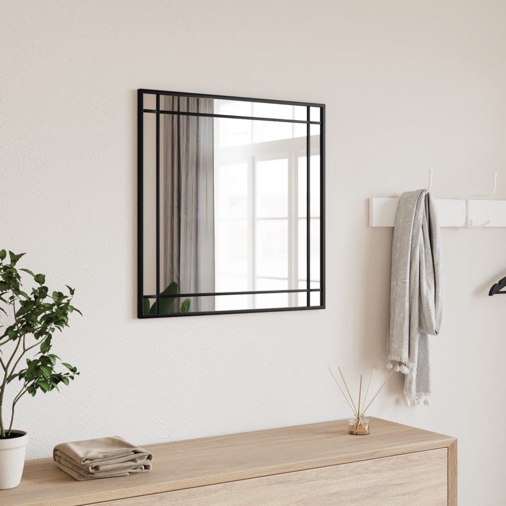 Espejo de pared arco de hierro negro 100x110 cm