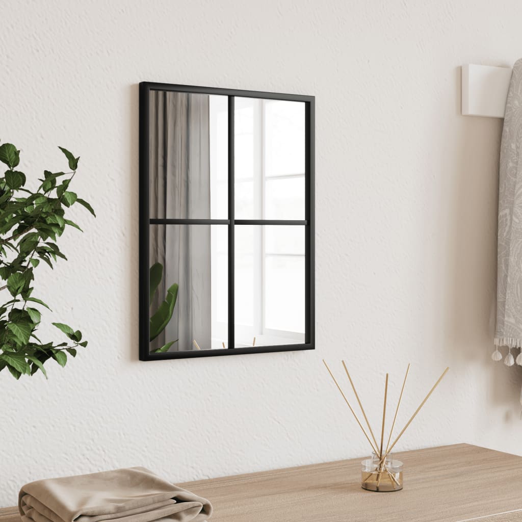 Espejo de pared arco de hierro negro 100x110 cm