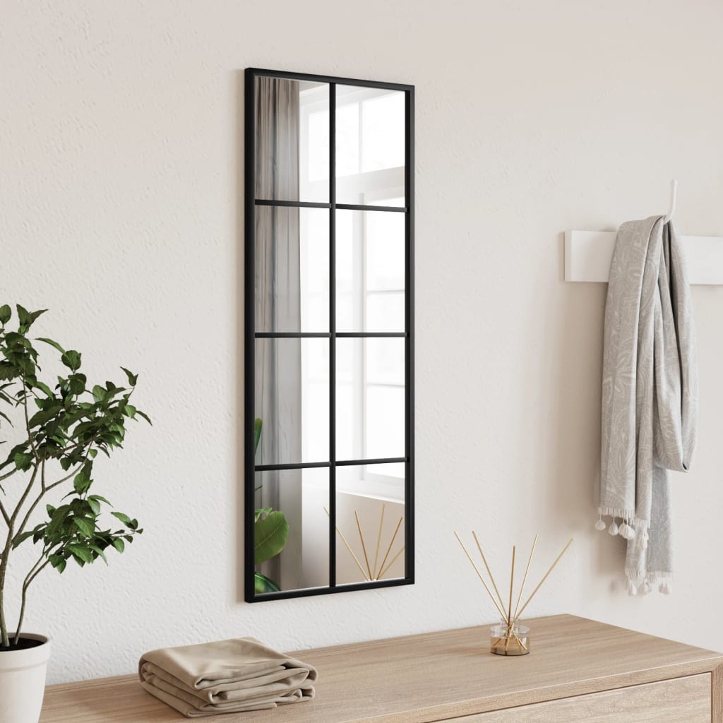 Espejo de pared arco de hierro negro 100x110 cm
