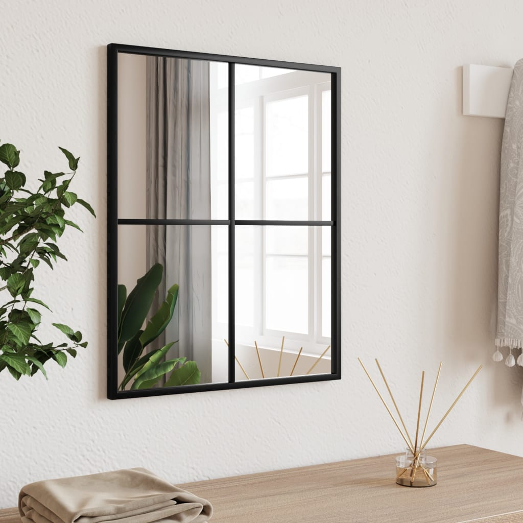 Espejo de pared arco de hierro negro 100x110 cm