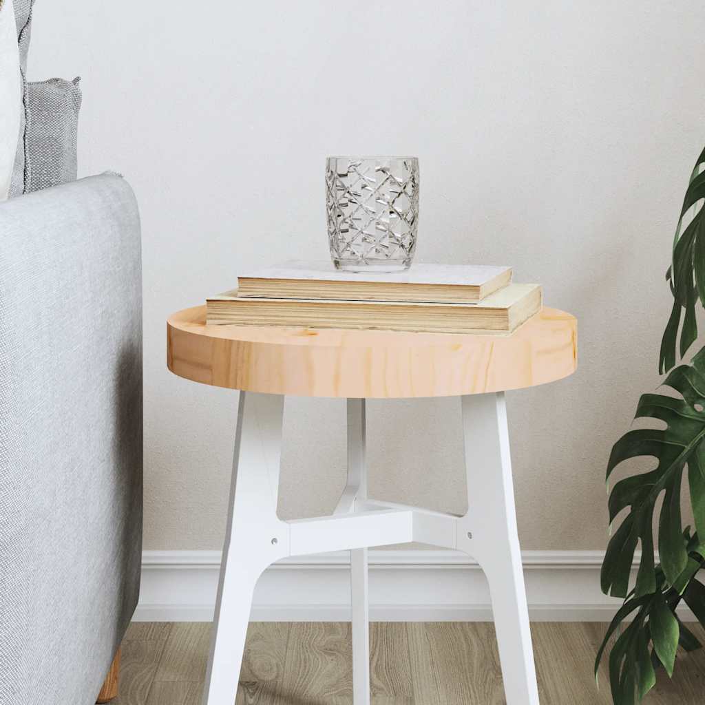 Tablero de mesa redondo madera maciza de pino blanco Ø30x3 cm