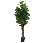 Higuera de hojas de violín artificial 134 hojas verde 80 cm