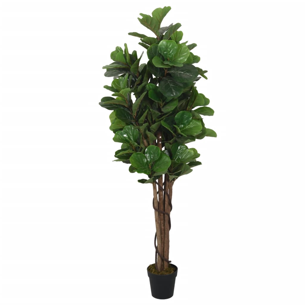 Higuera de hojas de violín artificial 134 hojas verde 80 cm