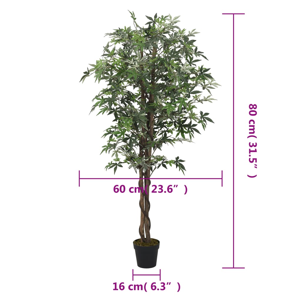 Arce artificial con 224 hojas verde 80 cm