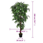 Árbol de mango artificial con 1050 hojas verde 200 cm