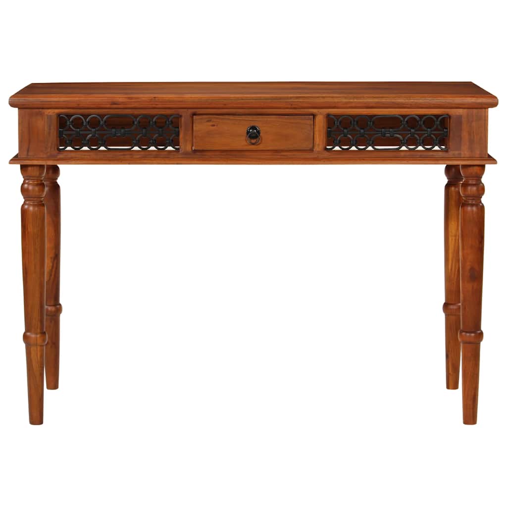 Escritorio con cajón madera maciza de acacia 110x50x76 cm