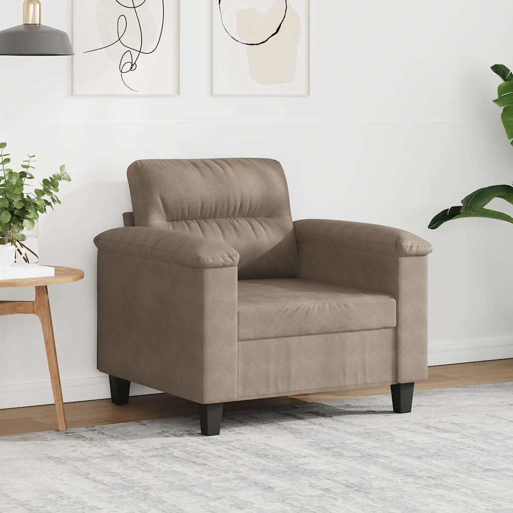 Sillón de cuero sintético de ante marrón