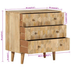 Cajonera de madera maciza de mango 70x35x70 cm