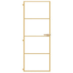 Golden interior door tempered glass and aluminum 76x201.5cm