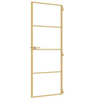 Golden interior door tempered glass and aluminum 76x201.5cm