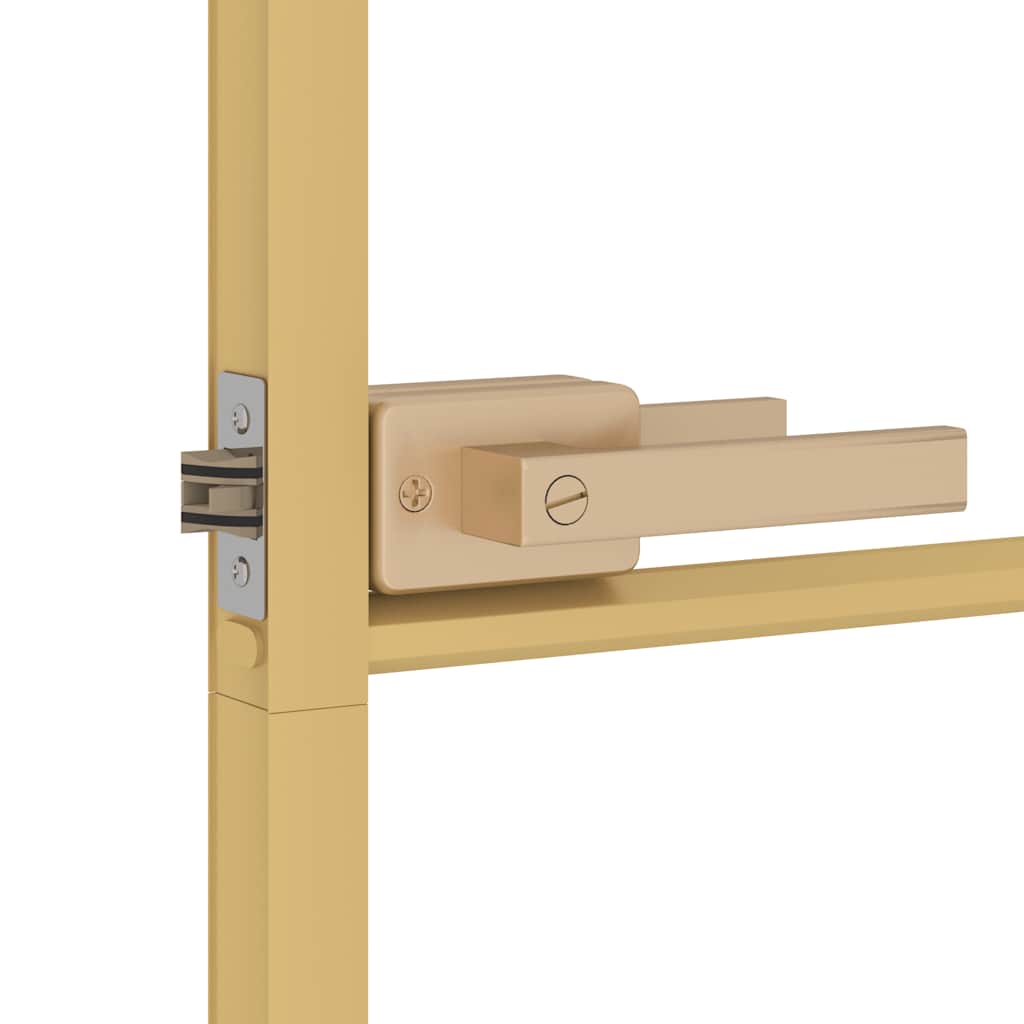 Golden interior door tempered glass and aluminum 76x201.5cm